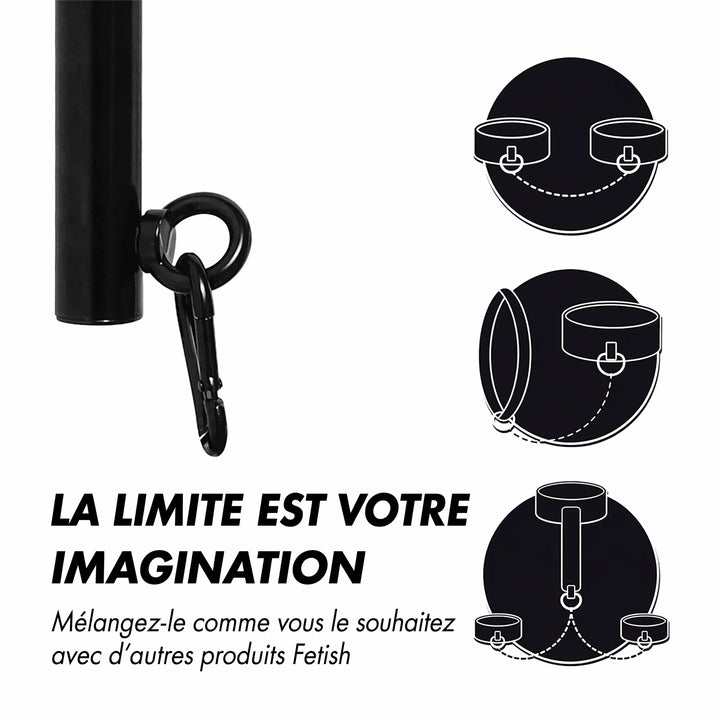Barre d'Écartement BDSM Réglable 4 Pièces – Fetish Submissive Bondage – présentation sous un autre angle