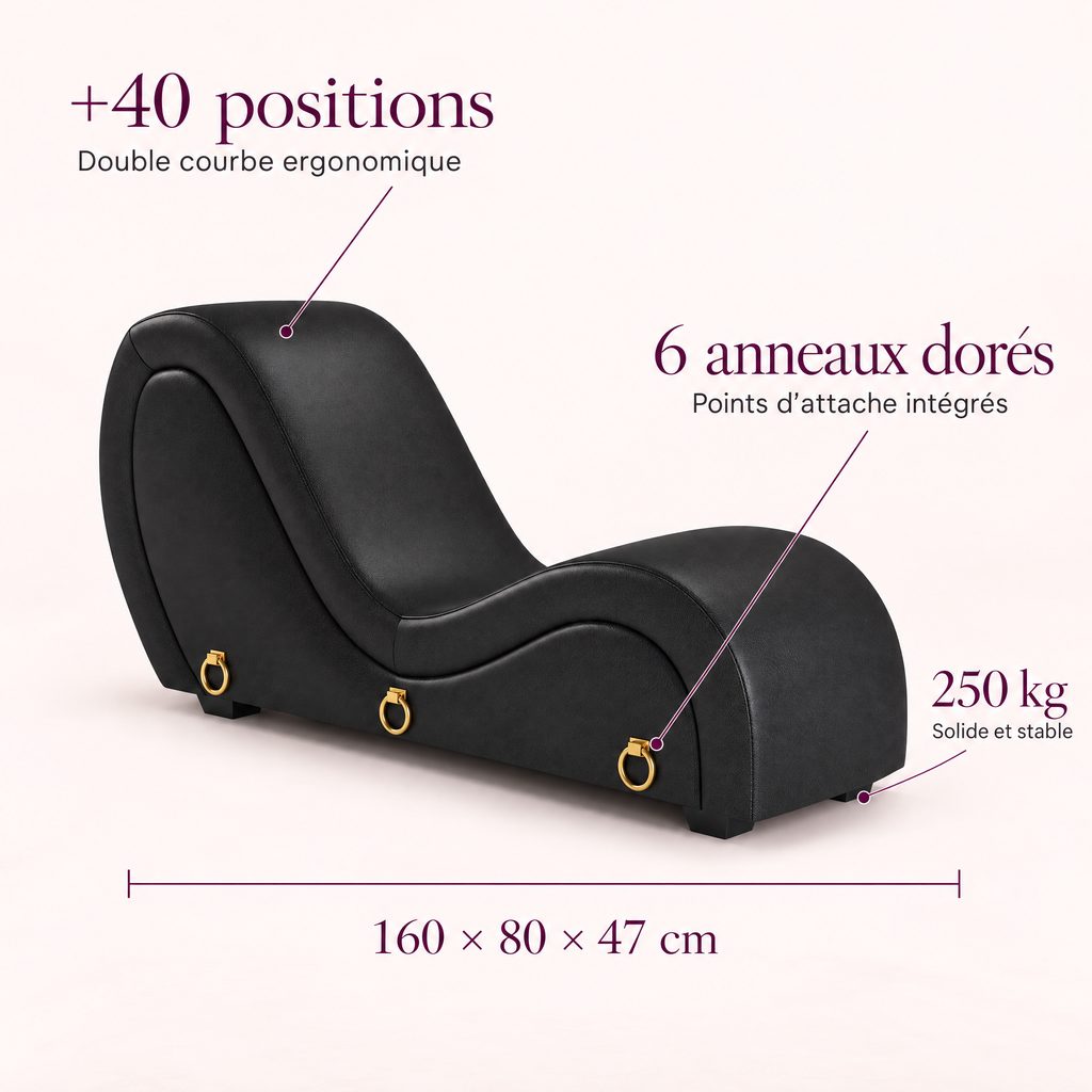 "L'Audacieux" - Sofa Tantra Noir avec Anneaux