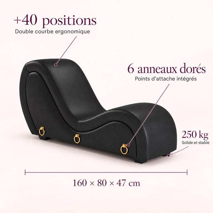 "L'Audacieux" - Sofa Tantra Noir avec Anneaux
