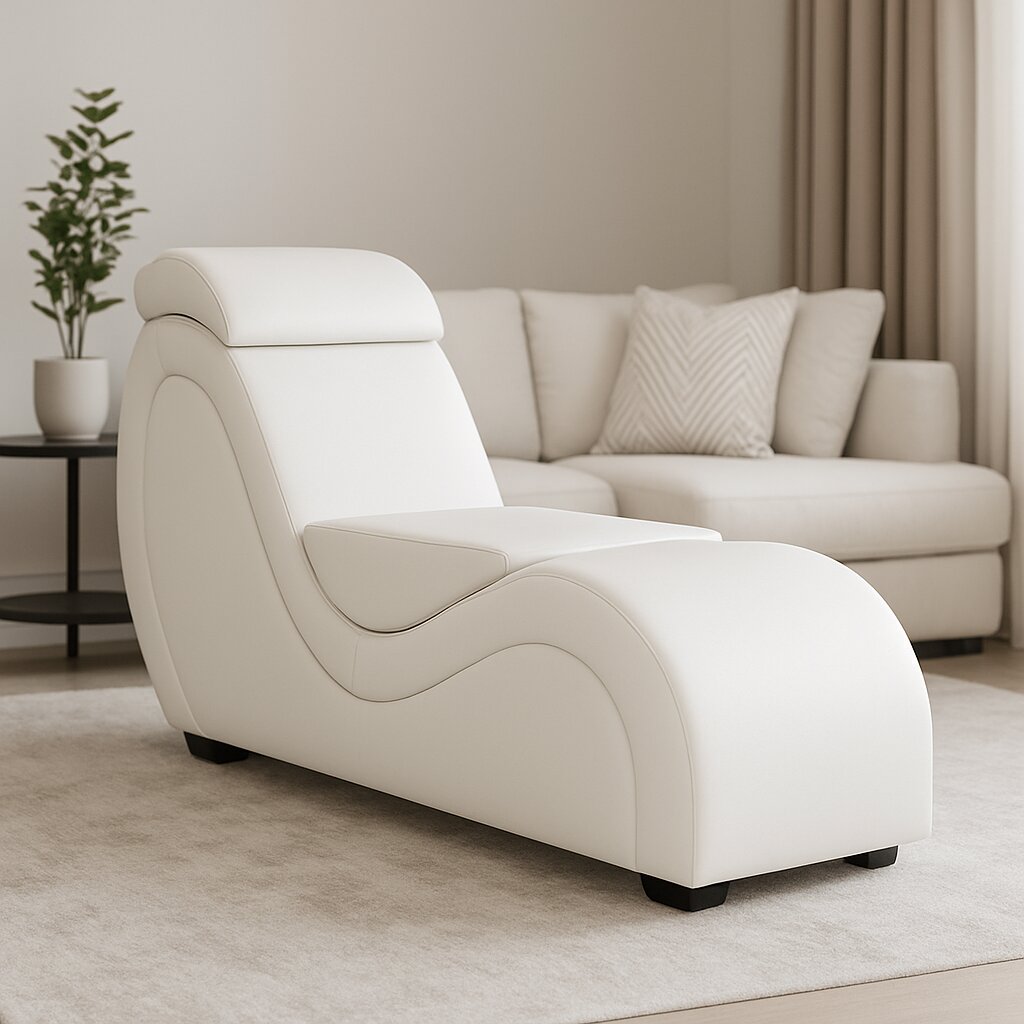 Sofa Tantra blanc ergonomique – fauteuil tantrique haut de gamme